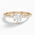 Heart Petite Aurea Lab Grown Diamond Engagement Ring In 14K Rose Gold - Lucenjuri