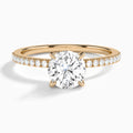 Round Petite Aurea Lab Grown Diamond Engagement Ring In 14K Rose Gold - Lucenjuri
