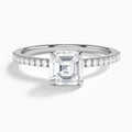 Asscher Petite Aurea Lab Grown Diamond Engagement Ring In 18K White Gold - Lucenjuri