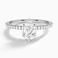 Pear Petite Aurea Lab Grown Diamond Engagement Ring In 14K White Gold - Lucenjuri
