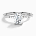 Radiant Petite Aurea Lab Grown Diamond Engagement Ring In 14K White Gold - Lucenjuri