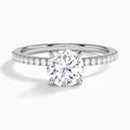 Round Petite Aurea Lab Grown Diamond Engagement Ring In 14K White Gold - Lucenjuri