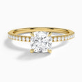 Cushion Petite Aurea Lab Grown Diamond Engagement Ring In 14K Yellow Gold - Lucenjuri