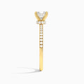 Cushion Petite Aurea Lab Grown Diamond Engagement Ring In 14K Yellow Gold, Side View