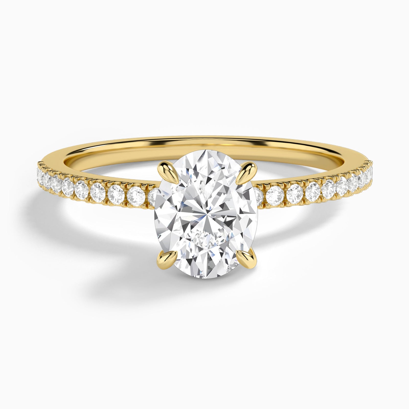 Oval Petite Aurea Lab Grown Diamond Engagement Ring In 18K Yellow Gold - Lucenjuri