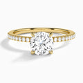 Round Petite Aurea Lab Grown Diamond Engagement Ring In 18K Yellow Gold - Lucenjuri