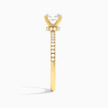 Round Petite Aurea Lab Grown Diamond Engagement Ring In 14K Yellow Gold, Side View