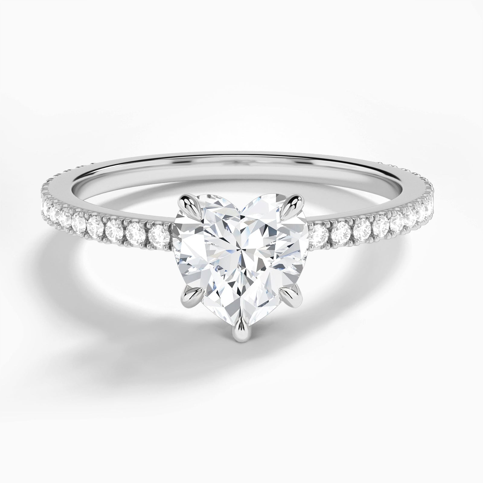 Heart Aurea Lab Grown Diamond Engagement Ring In Platinum - Lucenjuri