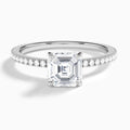 Asscher Aurea Lab Grown Diamond Engagement Ring In 18K White Gold - Lucenjuri