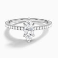 Marquise Aurea Lab Grown Diamond Engagement Ring In 14K White Gold - Lucenjuri