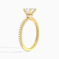 Cushion Aurea Lab Grown Diamond Engagement Ring In 14K Yellow Gold, Angle View