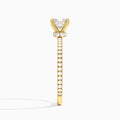 Cushion Aurea Lab Grown Diamond Engagement Ring In 14K Yellow Gold, Side View