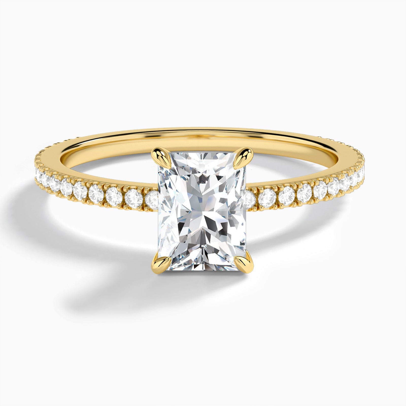 Radiant Aurea Lab Grown Diamond Engagement Ring In 14K Yellow Gold - Lucenjuri