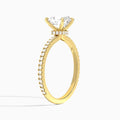 Radiant Aurea Lab Grown Diamond Engagement Ring In 18K Yellow Gold, Angle View