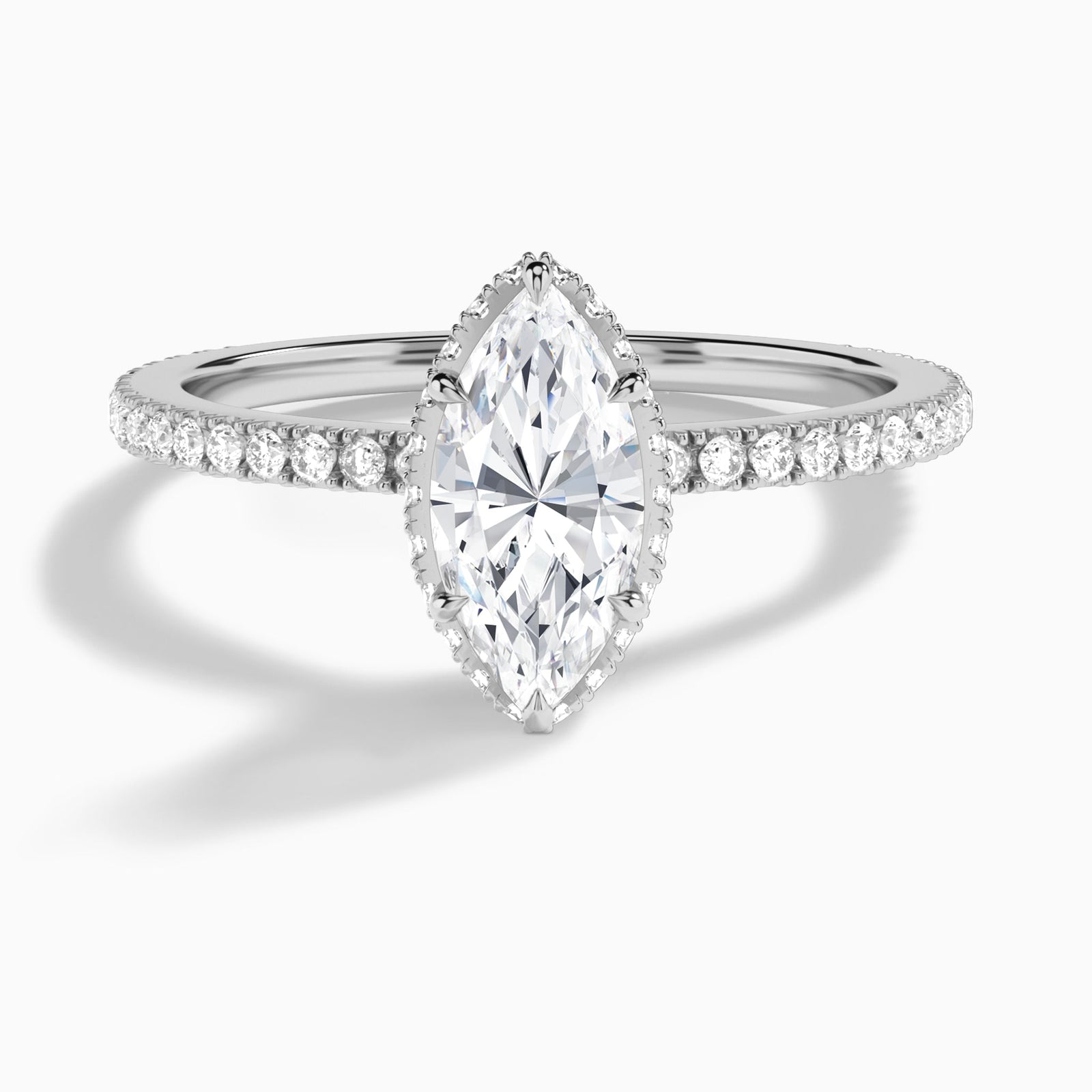 Marquise Maia Pavé Lab Grown Diamond Engagement Ring In Platinum - Lucenjuri