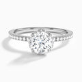 Round Maia Pavé Lab Grown Diamond Engagement Ring In Platinum - Lucenjuri