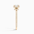 Cushion Maia Pavé Lab Grown Diamond Engagement Ring In 14K Rose Gold, Side View