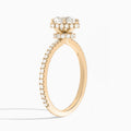 Heart Maia Pavé Lab Grown Diamond Engagement Ring In 14K Rose Gold, Angle View