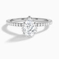 Pear Maia Pavé Lab Grown Diamond Engagement Ring In 14K White Gold - Lucenjuri