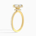 Marquise Maia Pavé Lab Grown Diamond Engagement Ring In 14K Yellow Gold, Angle View