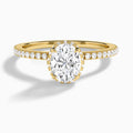 Oval Maia Pavé Lab Grown Diamond Engagement Ring In 14K Yellow Gold - Lucenjuri