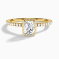 Radiant Maia Pavé Lab Grown Diamond Engagement Ring In 14K Yellow Gold - Lucenjuri