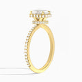 Radiant Maia Pavé Lab Grown Diamond Engagement Ring In 14K Yellow Gold, Angle View