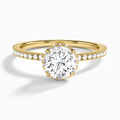 Round Maia Pavé Lab Grown Diamond Engagement Ring In 14K Yellow Gold - Lucenjuri