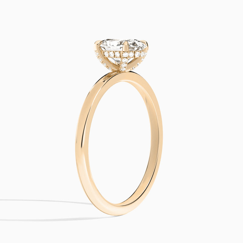 Oval Seraphine Lab Grown Diamond Engagement Ring In 14K Rose Gold, Angle View