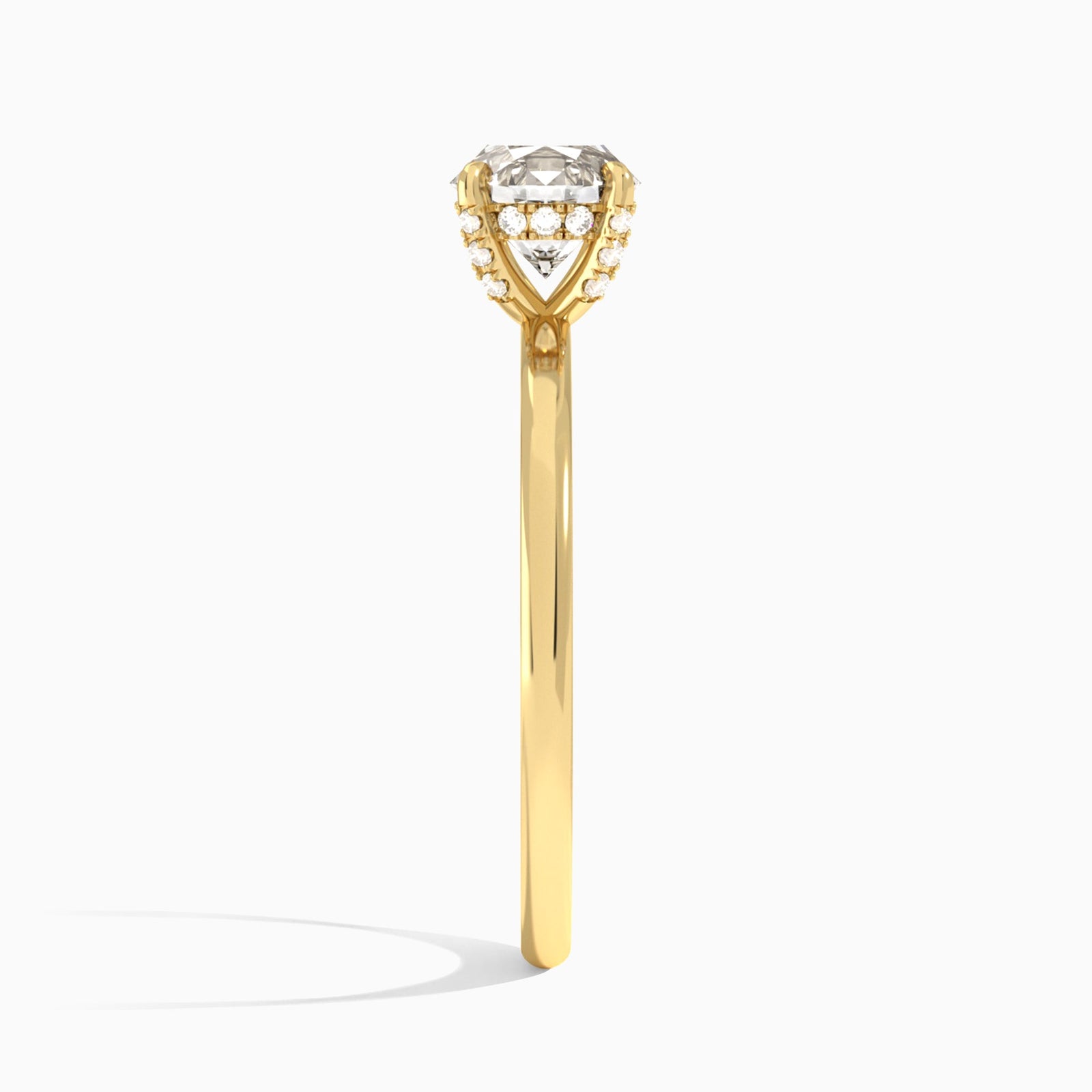 Round Seraphine Lab Grown Diamond Engagement Ring In 18K Yellow Gold, Side View