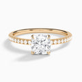 Cushion Valentina Pavé Lab Grown Diamond Engagement Ring In 14K Rose Gold - Lucenjuri