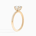 Cushion Valentina Pavé Lab Grown Diamond Engagement Ring In 14K Rose Gold, Angle View