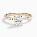 Oval Valentina Pavé Lab Grown Diamond Engagement Ring In 14K Rose Gold - Lucenjuri