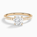 Round Valentina Pavé Lab Grown Diamond Engagement Ring In 14K Rose Gold - Lucenjuri