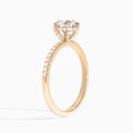 Round Valentina Pavé Lab Grown Diamond Engagement Ring In 14K Rose Gold, Angle View