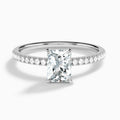 Radiant Valentina Pavé Lab Diamond Engagement Ring In 14K White Gold - Lucenjuri