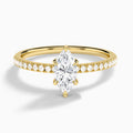 Marquise Valentina Pavé Lab Diamond Engagement Ring In 14K Yellow Gold - Lucenjuri
