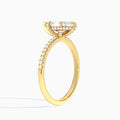 Marquise Valentina Pavé Lab Diamond Engagement Ring In 14K Yellow Gold, Angle View