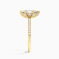 Marquise Valentina Pavé Lab Diamond Engagement Ring In 14K Yellow Gold, Side View