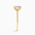 Radiant Valentina Pavé Lab Diamond Engagement Ring In 18K Yellow Gold, Side View