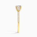 Round Valentina Pavé Lab Diamond Engagement Ring In 14K Yellow Gold, Side View