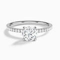 Round Luxe Valentina Pavé Lab Grown Diamond Engagement Ring In Platinum - Lucenjuri