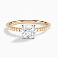 Cushion Luxe Valentina Pavé Lab Diamond Engagement Ring In 14K Rose Gold - Lucenjuri