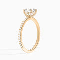 Cushion Luxe Valentina Pavé Lab Diamond Engagement Ring In 14K Rose Gold, Angle View