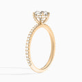 Round Luxe Valentina Pavé Lab Diamond Engagement Ring In 14K Rose Gold, Angle View
