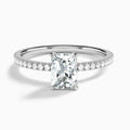 Radiant Luxe Valentina Pavé Lab Diamond Engagement Ring In 14K White Gold - Lucenjuri