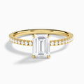 Emerald Luxe Valentina Pavé Lab Diamond Engagement Ring In 18K Yellow Gold - Lucenjuri