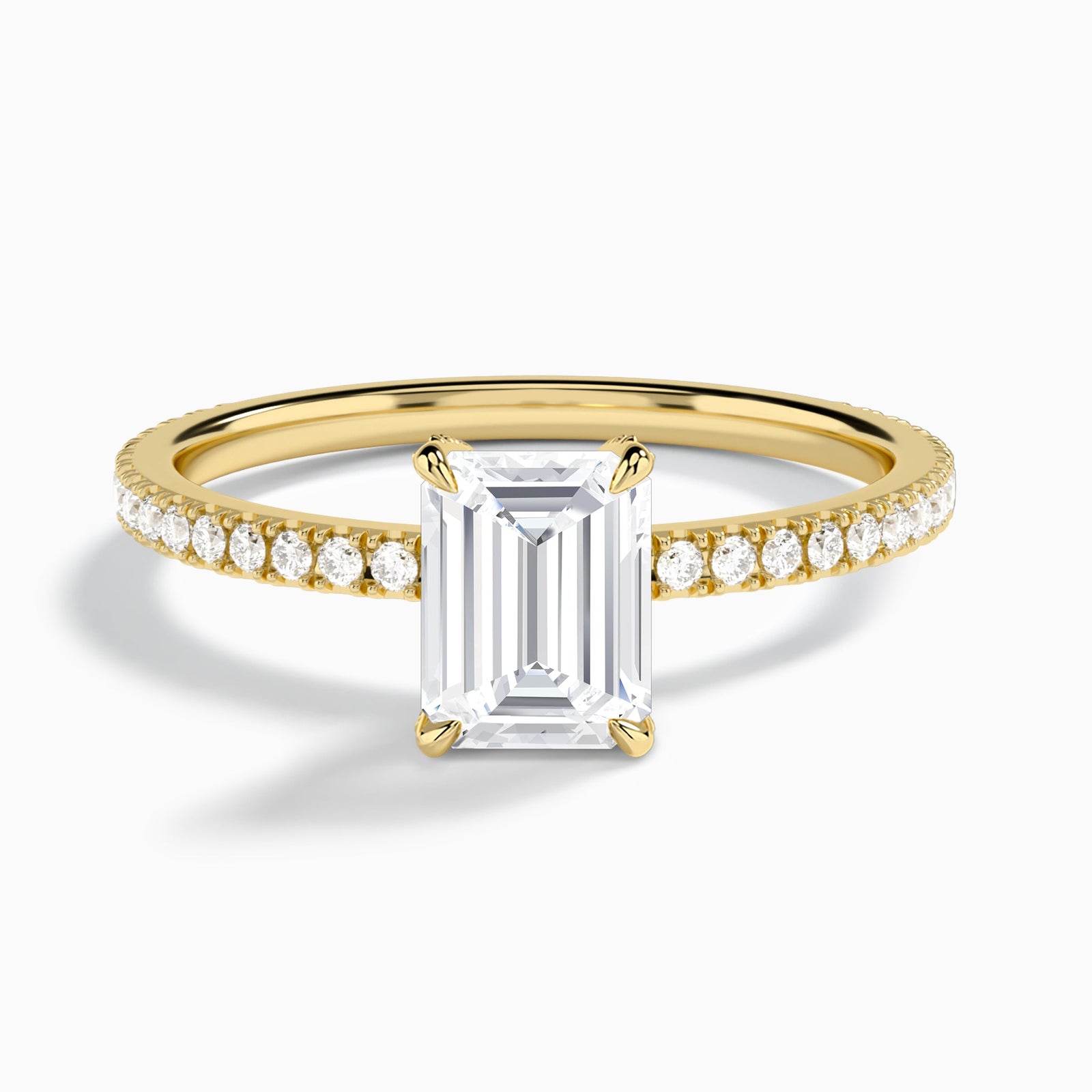 Emerald Luxe Valentina Pavé Lab Diamond Engagement Ring In 18K Yellow Gold - Lucenjuri
