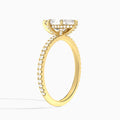 Marquise Luxe Valentina Pavé Lab Diamond Engagement Ring In 14K Yellow Gold, Angle View