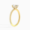 Oval Luxe Valentina Pavé Lab Diamond Engagement Ring In 18K Yellow Gold, Angle View